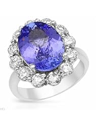 14K White Gold Tanzanite and Diamond Ring -- LIFETIME WARRANTY