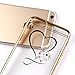 iPhone 6S Plus Case,iPhone 6 Plus Case,NSSTAR Mini Love Heart Glitter Bling Crystal Rhinestone Diamonds Clear Rubber Golden Plating Frame TPU Soft Silicone Bumper Case Cover for iPhone 6/6S Plus 5.5