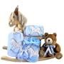 Prancing Pony Natural Finish Wooden Rocking Horse New Baby Boy Gift Set