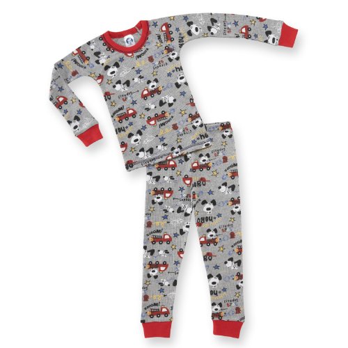 Gerber Two Piece Infant Thermal Underwear, Grey Fire Dog Print,