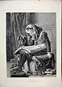 LITTLE GIRL READING BOOK DOG WATCHING STUDENTS C1880