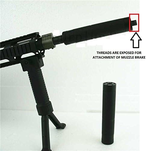 Ultimate Arms Gear Model 4/15 Slip Over 1/2"x28 Muzzle Brake Break Faux Mock Fake Inert Display Can Slips Over & Keeps Barrel Threads Exposed for Attachments 1/2x28 .223 5.56 TPI Thread Pattern