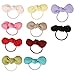 BMC Cute Little 10pc Multicolored Crepe Chiffon Mini Baby Bow Elastic Hair Ties