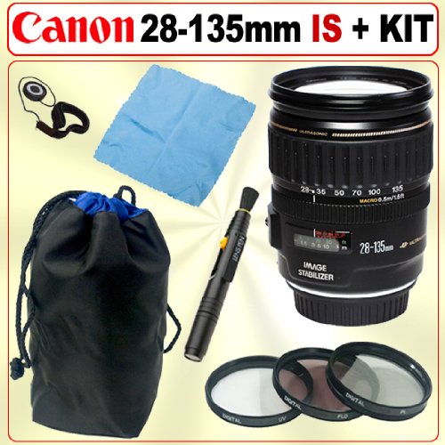 Canon EF 28-135mm f/3.5-5.6 IS USM Standard Zoom Lens + Deluxe Accessory Kit