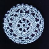 Light Blue Cartwheel Crocheted Hair Bun Cover- MEDIUM