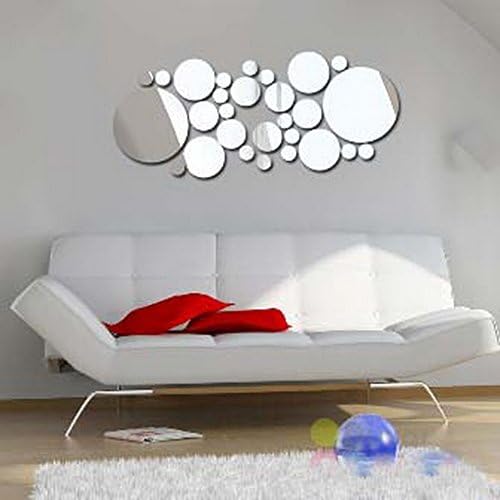 Haiqingor Art Korean Tv Wall Stickers Home Accessories Fashion 3d Removable Mirror Round Clock Decal