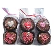 BUY : Two Chocolate Dipped Oreo Cookies Decorated with Hearts for Valentine's and Mother's Day