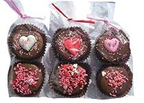 Two Chocolate Dipped Oreo Cookies Decorated with Hearts for Valentine's and Mother's Day