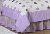 Purple and Brown Modern Polka Dots Queen Kids Childrens Bed Skirt by JoJo D ....