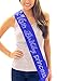 16th Birthday Princess Rhinestone Sash - Sweet 16th Birthday Party Gift Blue