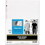 Five Star Reinforced Filler Paper, College Ruled, Loose-leaf, 11 x 8.5 Inch Sheet Size, 100 Sheets/Pack (17102) (2, 1-Pack)