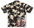 Paradise Found Star Orchid Black Tom Selleck Magnum PI #2 Tropical Hawaiian Aloha Shirt