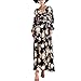 Eastabile Womens Vintage Floral Printed Deep-V Neck Evening Party Beach Long Dress