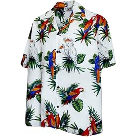 Parrots Hawaiian Shirt, White