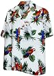 Parrots Hawaiian Shirt, White