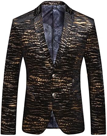 Buygold Mens Fashion Velvet cloth Bronzing process Slim Chic Blazer Suit Jacket