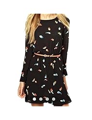 Sexy General Print Feathers  Shirt  Dress