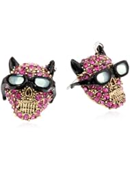 Betsey Johnson "Angel Devil" Devil Skull Stud Earrings