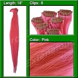 18″ Inch Pink Highlight Streaks Pro Extensions Premier Human Hair Extensions