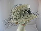 Superb Ivory Cream Sinamay With Black Polka dot Decoration Special Occasion hat,Ideal Wedding,races ,Ascot ,Ladies day ,Garden party .