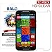 Halo Screen Protector Film High Definition (HD) Clear (Invisible) for Moto X 2 (2014 Latest Edition) (3-Pack) - Lifetime Replacement Warranty
