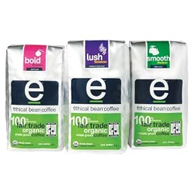 Ethical Bean Coffee 3-Flavor Rainbow Variety Pack (Peru, Sumatran & Mexican), 12-Ounce Bags