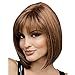 RightOn Classical Short Straight Women Girls Brown Synthetic Wig with Wig Cap (Brown)