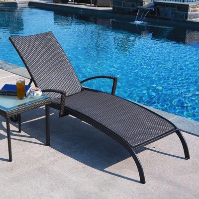 Vento Wicker Chaise Lounge Chair With Wheels