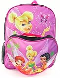 Disney Tinker Bell Kids Pink & Black Backpack School Bag With Lunch Bag