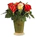 Roses w/Ceramic Vase Silk Flower Arrangement