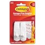 Command 17001 Removable Adhesive Utility Hooks, 3-lb Capacity, Plastic, White, Set of 2
