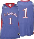 Kansas Jayhawks Basic -No. 1- Blue Basketball Jersey