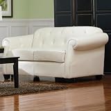 Kristyna Bonded Leather Loveseat with Button Tufting by Coaster