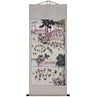 Hand-Painted 64" Oriental Wall Art Scroll - One Hundred Children With Beige Border