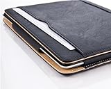 Black & Tan Leather Wallet Smart Flip Case Cover for The New iPad 4 (with Retina Display) + iPad 3 + iPad 2 with Full Sleep Wake compatibility!