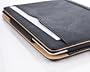 Black & Tan Leather Wallet Smart Flip Case Cover for The New iPad 4 (with Retina Display) + iPad 3 + iPad 2 with Full Sleep Wake compatibility!