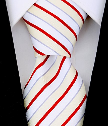 Neckties By Scott Allan - Champagne Burgundy Striped Men's Tie