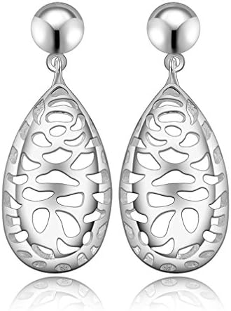 Peak Horizon Antiqued Studs Rhodium Plating Vintage Oval Filigree Women's Stud Back Earring