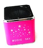 New Fashion Portable Mini Pocket Music Angel Sky USB Speaker for Micro SD TF Card MP3 MP4 Player IPod PC Laptop Pink Color