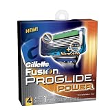 Gillette Fusion Proglide Power 4 Count Cartridge + Bonus Thermal Scrub