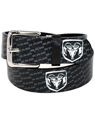 Dodge Ram w Text - OSFM Leather Belt by Buckle Down