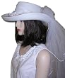 Blusher Bridal Hat in Felt, White