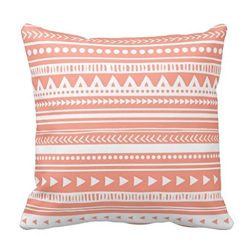 Peach Tribal Decorative Pillow Case