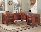 L SHAPED COMPUTER DESK WITH STORAGE