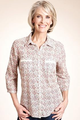 Classic Collection Cotton Rich Dobby Floral Blouse