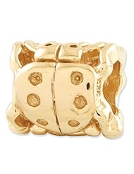 Sterling Silver Gold plated Reflections Ladybug Bead