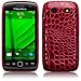 BLACKBERRY TORCH 9850 RED PU CROC SKIN ONE-PIECE SNAP CASE, WITH QUBITS-BRANDED MICROFIBER CLEANING CLOTH