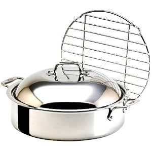 All Clad Stainless-Steel 6-Quart French Braiser with Rack by All-Clad