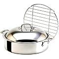 All Clad Stainless-Steel 6-Quart French Braiser with Rack