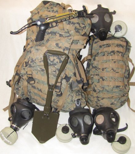 Survival Kit - 4 Person Bug Out Bag w/ Crossbow & Gas Mask
